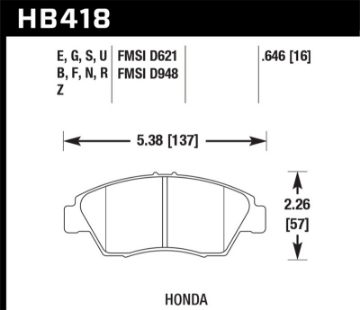 Picture of Hawk 13-14 Acura ILX 1-5L Hybrid Incl-Shims Pad Springs Front ER-1 Brake Pads
