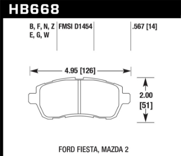 Picture of Hawk 11-19 Ford Fiesta 1-6L S OE Incl-Clips Front ER-1 Brake Pads