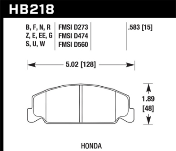 Picture of Hawk 1985 Honda Accord 1-8L Base Organic Brakes Front ER-1 Brake Pads
