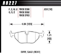 Picture of Hawk 92-95 BMW 318i 1-8L Base Sedan Rear ER-1 Brake Pads