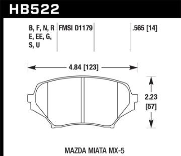 Picture of Hawk 2015 Mazda MX-5 Miata 2-0L 25th Anniversary Edition OE Incl-Clips Front ER-1 Brake Pads