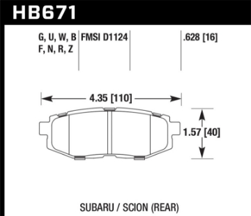 Picture of Hawk 13-16 Scion FR-S 2-0L Base OE Incl-Clips Shims Rear ER-1 Brake Pads