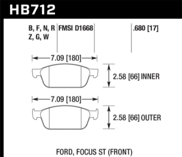 Picture of Hawk 13-14 Ford Focus 2-0L ST Front ER-1 Brake Pads