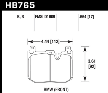 Picture of Hawk 2014 BMW 228i 2-0L Base M Sport Blue Painted Caliper Front ER-1 Brake Pads