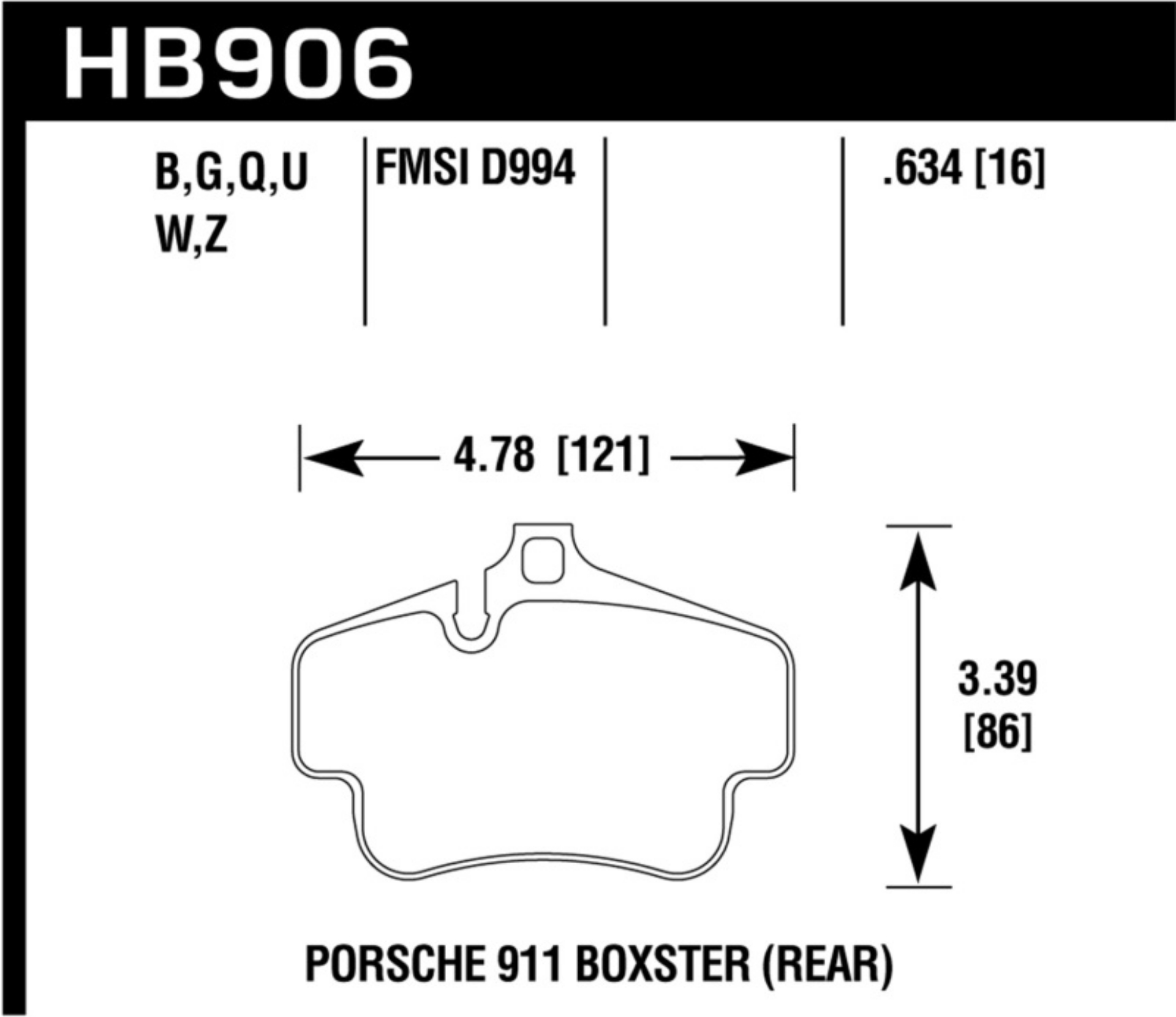 Picture of Hawk 2020 Porsche 718 Boxster 2-0L Base Ceramic Composite Brakes Rear ER-1 Brake Pads