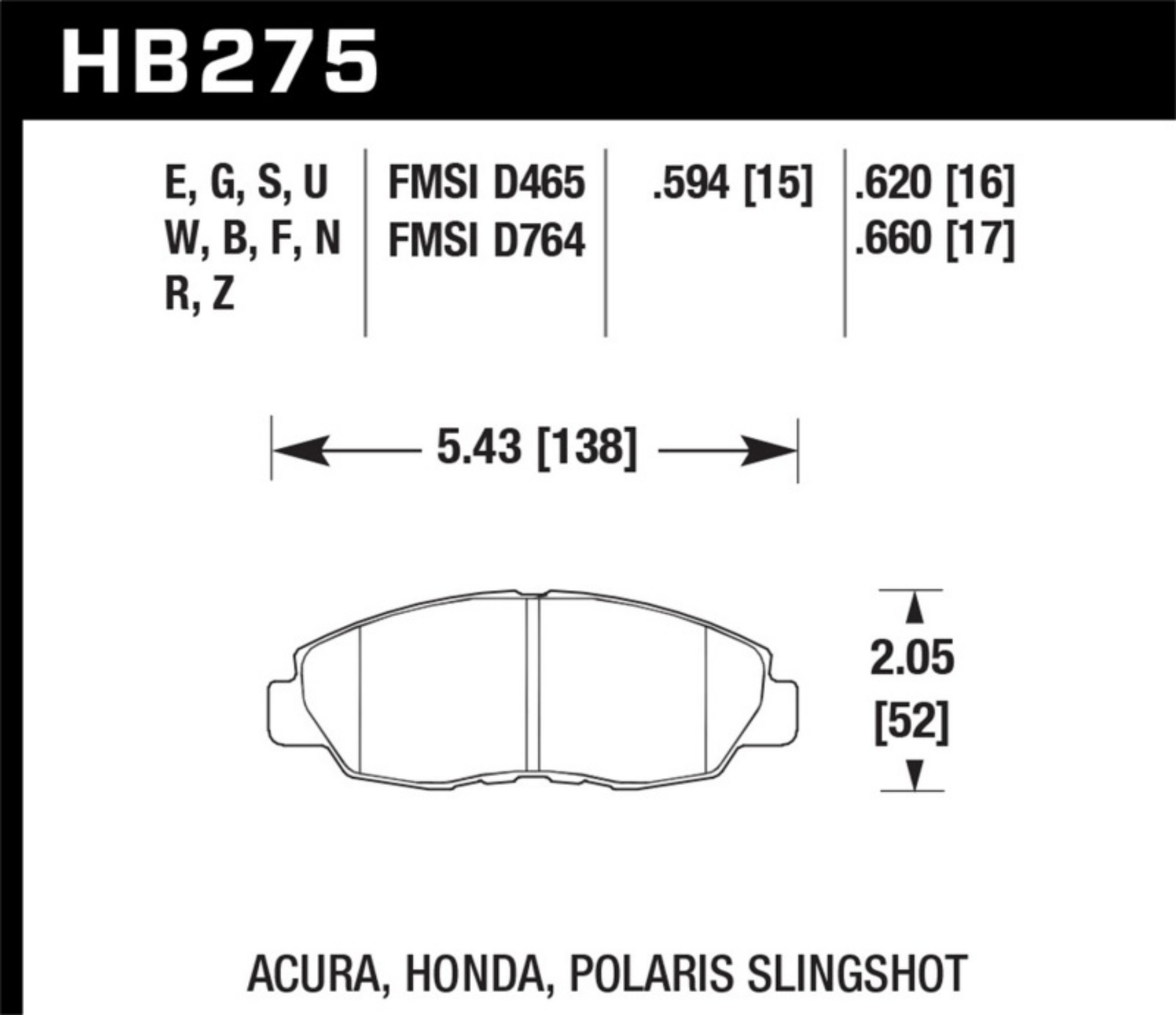 Picture of Hawk 97-98 Acura CL 2-2L Base Front ER-1 Brake Pads