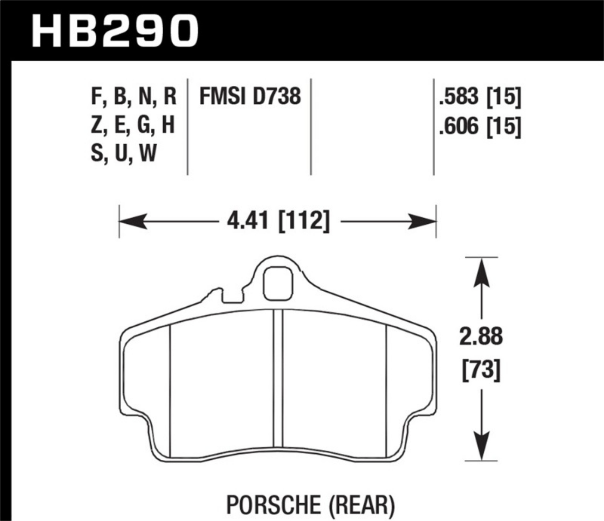 Picture of Hawk 97-99 Porsche Boxster 2-5L Base 4 Piston Caliper Rear ER-1 Brake Pads