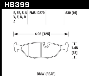 Picture of Hawk 86-87 BMW 325 2-7L Rear ER-1 Brake Pads
