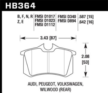Picture of Hawk 98-00 Audi A4 2-8L Avant Rear ER-1 Brake Pads
