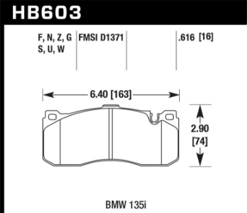 Picture of Hawk 08-13 BMW 135i 3-0L Base Front ER-1 Brake Pads