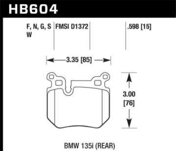 Picture of Hawk 08-13 BMW 135i 3-0L Base Rear ER-1 Brake Pads