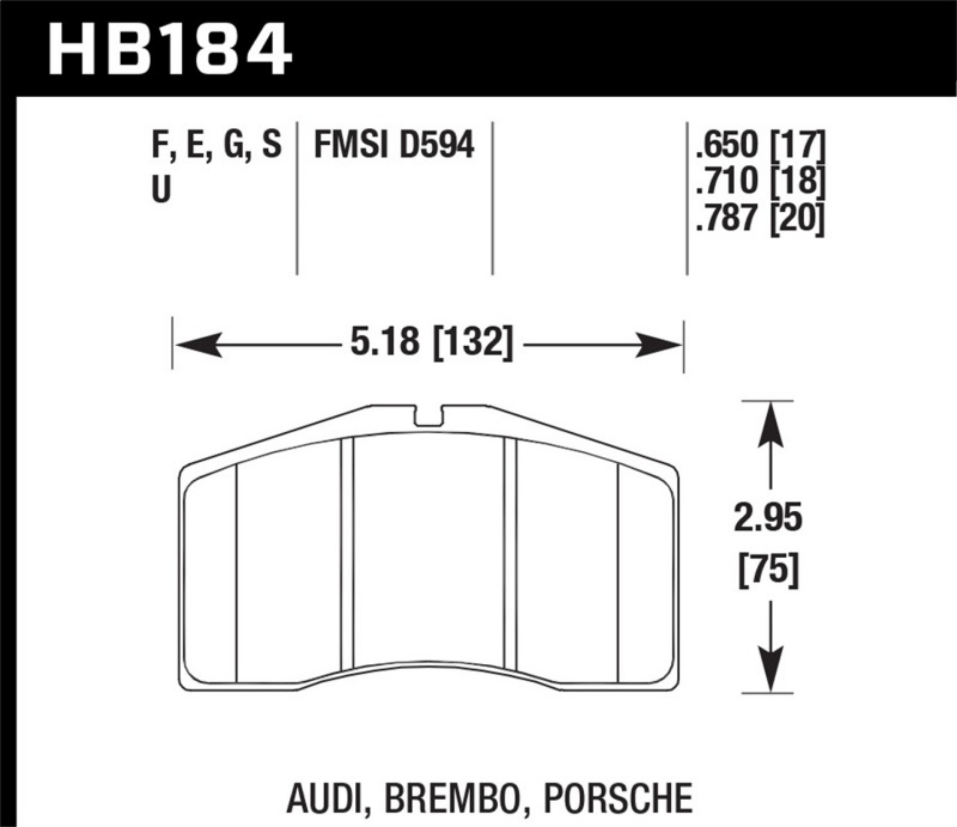 Picture of Hawk 93-94 Porsche 911 3-6L Turbo Front ER-1 Brake Pads