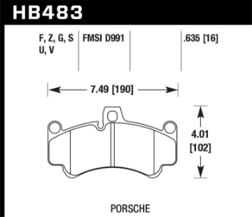 Picture of Hawk 05-08 Porsche 911 3-6L Carrera Ceramic Composite Brakes Front ER-1 Brake Pads