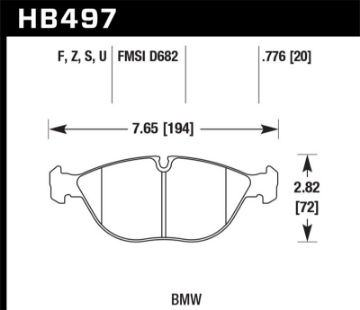 Picture of Hawk 95-01 BMW 750iL 5-4L Base Front ER-1 Brake Pads