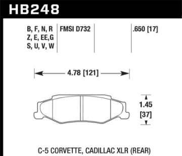 Picture of Hawk 03-04 Chevrolet Corvette 5-7L 50th Anniversary Edition Rear ER-1 Brake Pads