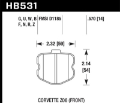 Picture of Hawk 2008 Chevrolet Corvette 7-0L 427 Limited Edition Z06 Incl-Shims Pins Front ER-1 Brake Pads