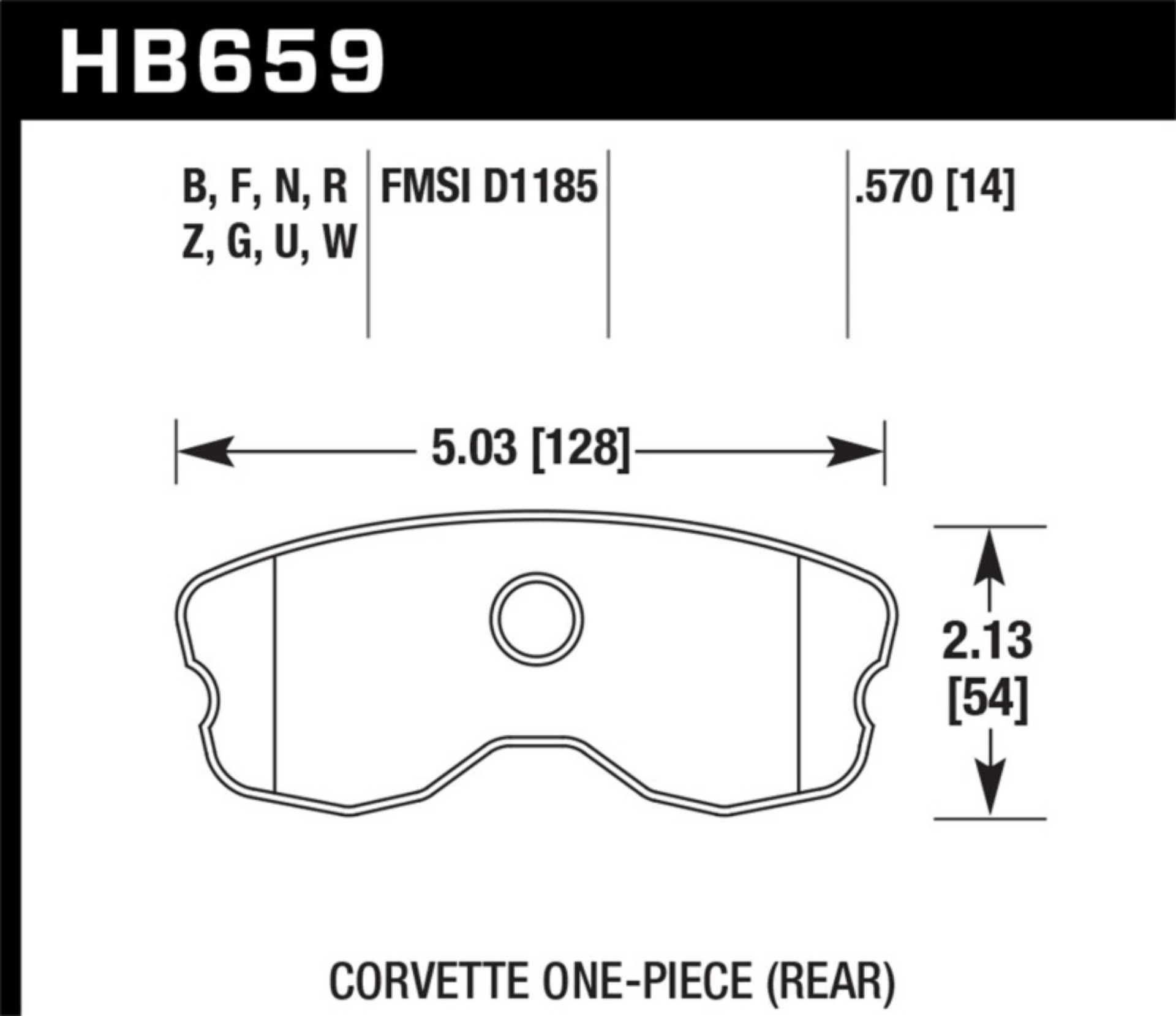 Picture of Hawk 2008 Chevrolet Corvette 7-0L 427 Limited Edition Z06 Incl-Shims Pins Rear ER-1 Brake Pads