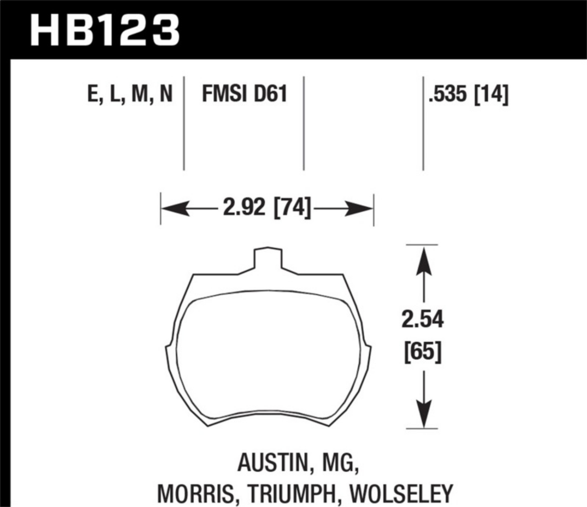 Picture of Hawk 64-70 Austin Healey Sprite Front ER-1 Brake Pads