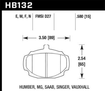 Picture of Hawk 62-81 MG MGB Front ER-1 Brake Pads