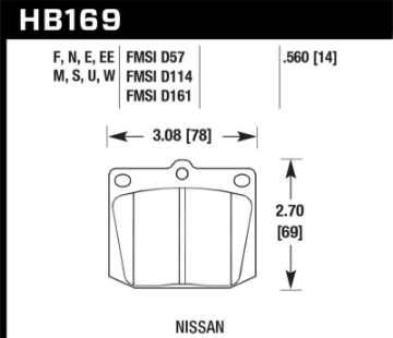 Picture of Hawk 1987 Mitsubishi Precis Front ER-1 Brake Pads