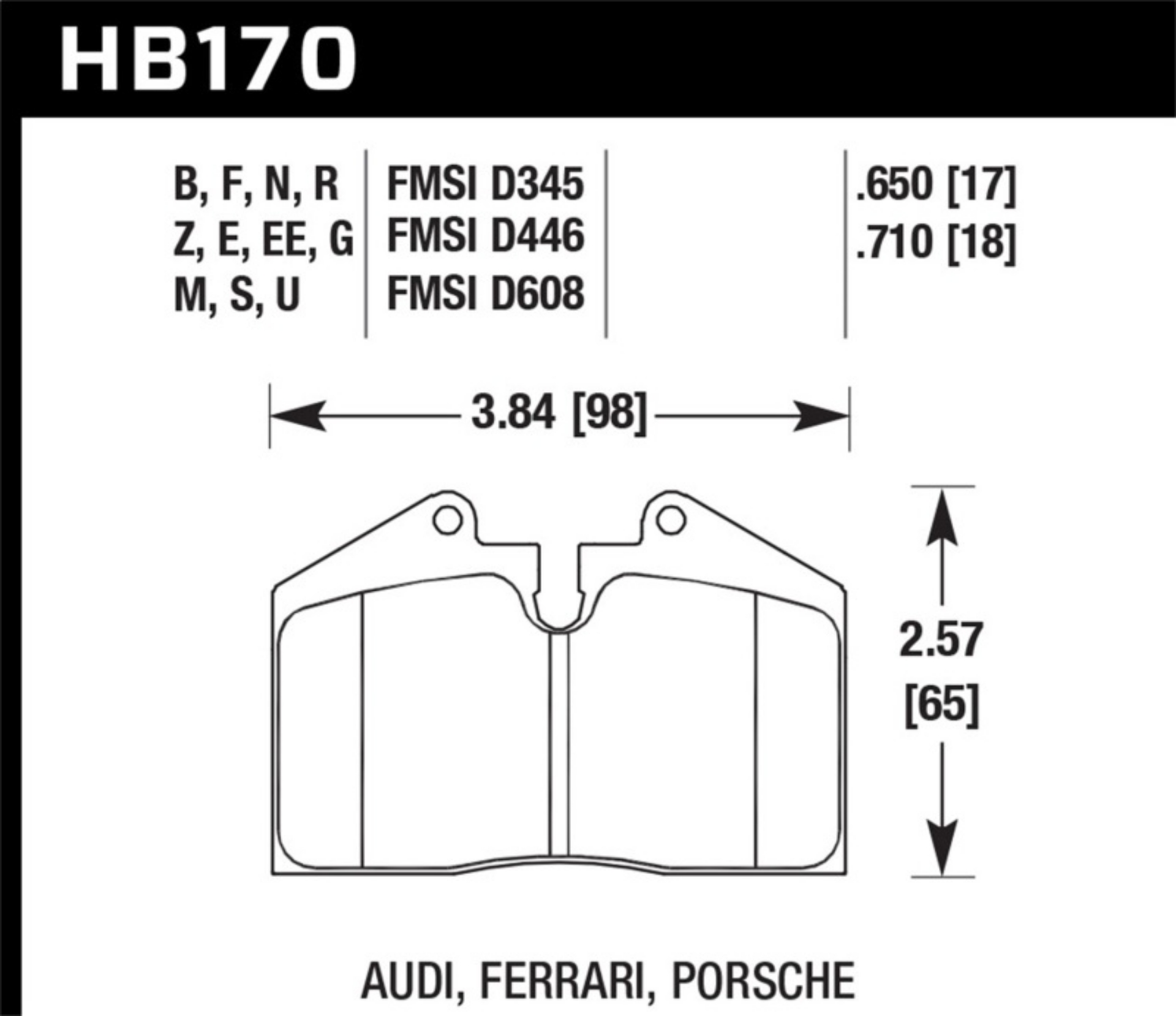 Picture of Hawk 1999 Ferrari F355 Front ER-1 Brake Pads