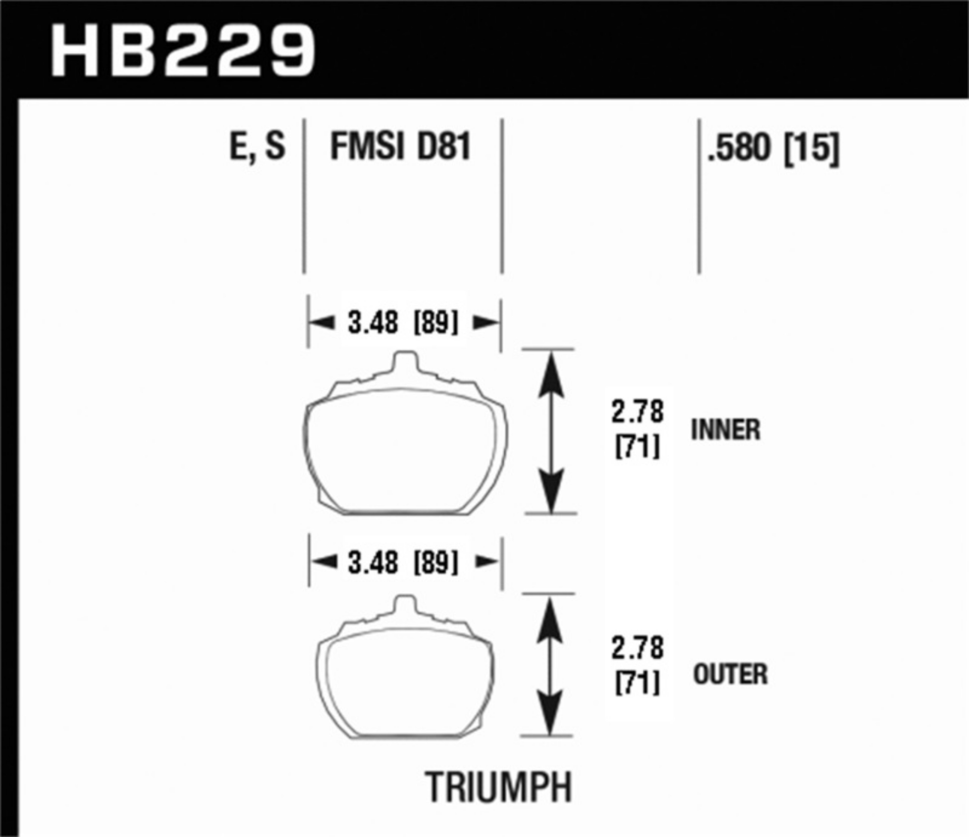 Picture of Hawk 70-73 Triumph Stag Front ER-1 Brake Pads