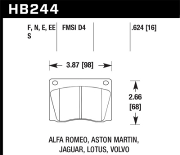 Picture of Hawk 72-74 Jaguar XJ12 Front ER-1 Brake Pads