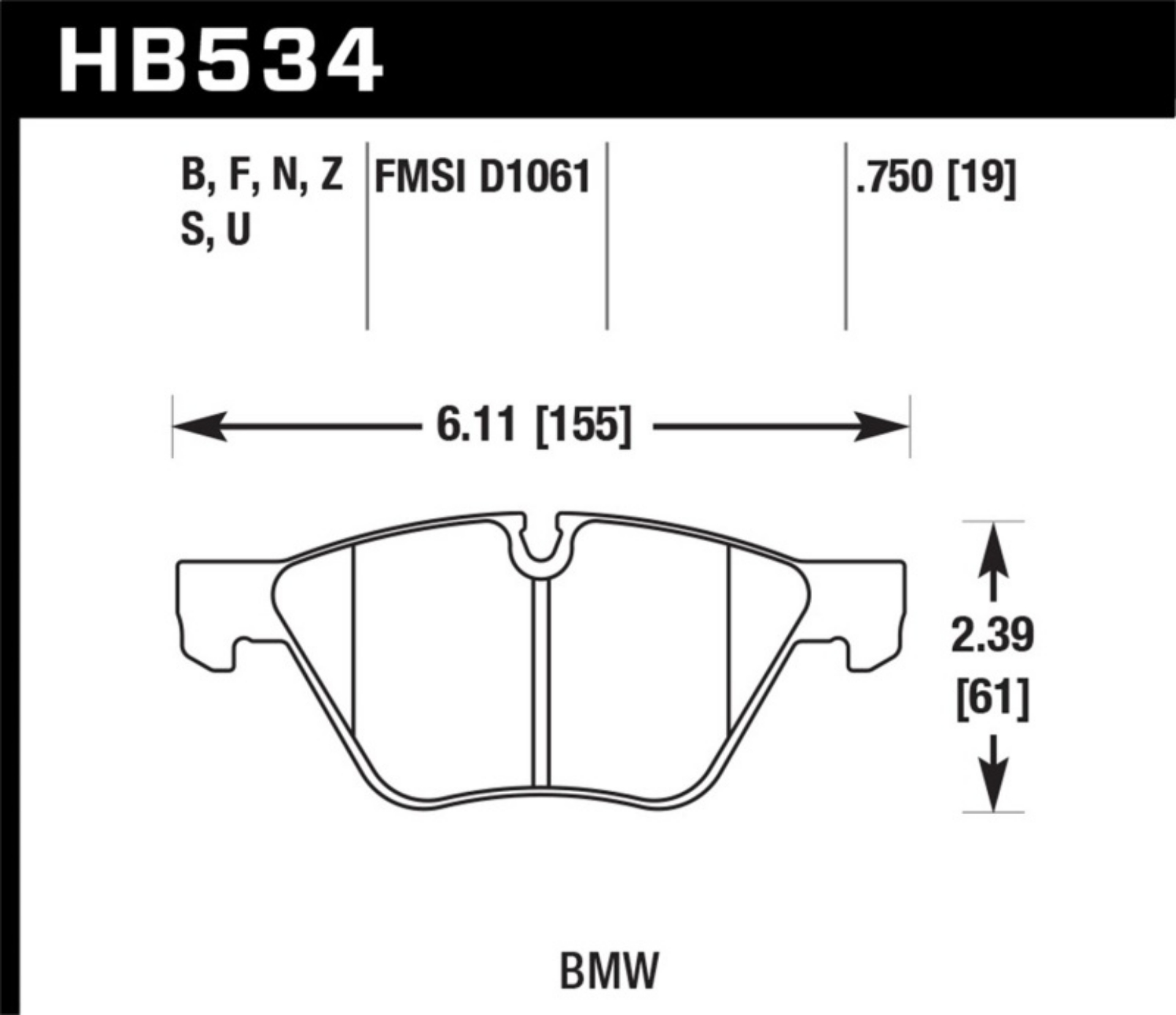 Picture of Hawk 2011 BMW 125i Front ER-1 Brake Pads
