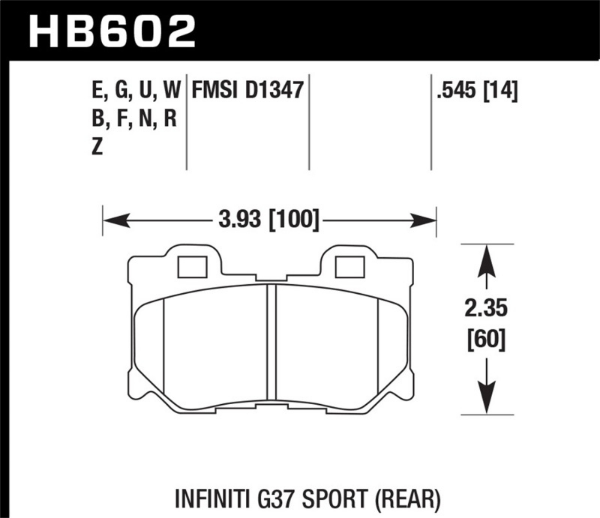 Picture of Hawk 14-19 Infiniti Q50 Rear ER-1 Brake Pads