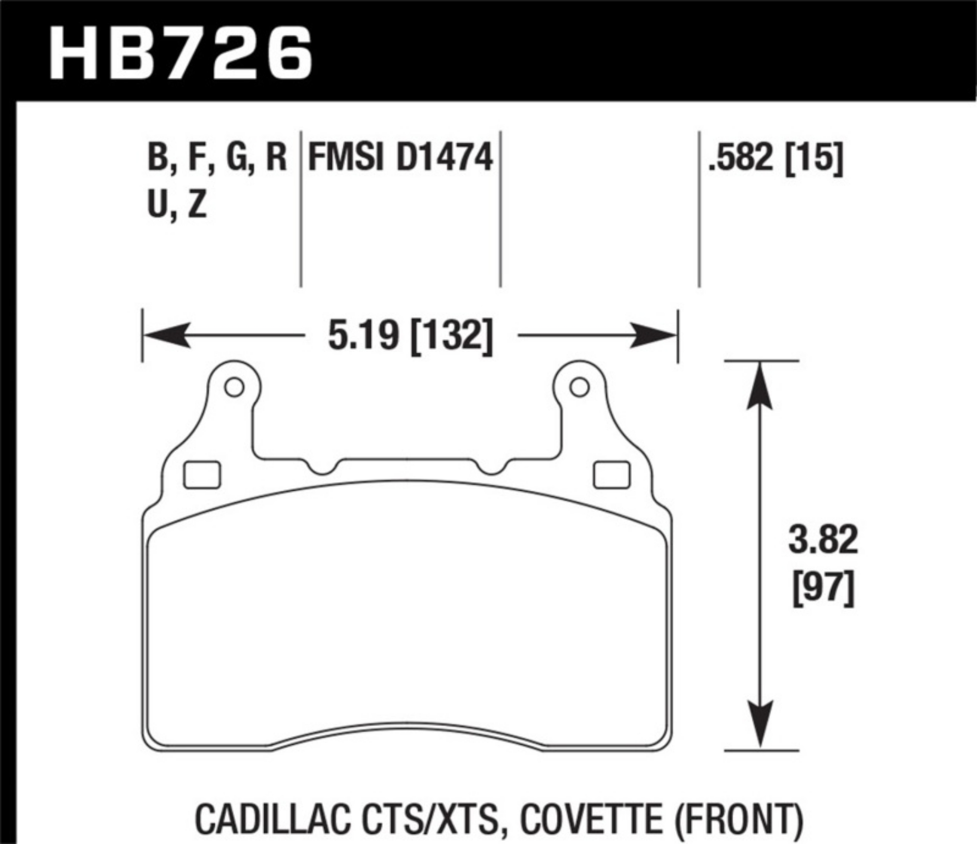 Picture of Hawk 2014 Cadillac CTS Vsport Performance Round Weights Front ER-1 Brake Pads