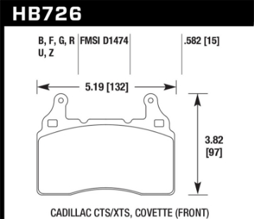 Picture of Hawk 2014 Cadillac CTS Vsport Performance Round Weights Front ER-1 Brake Pads