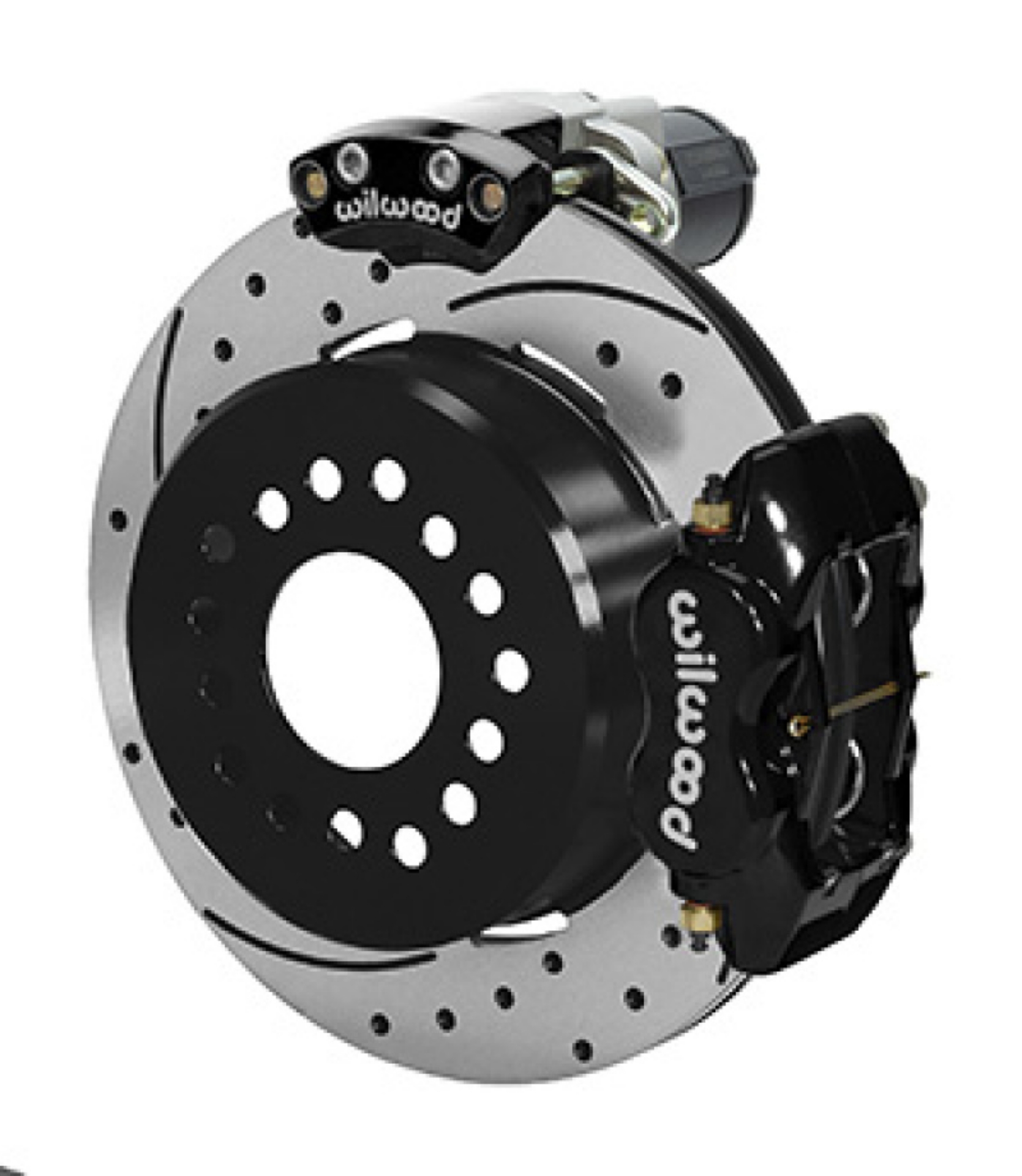 Picture of Wilwood Forged Dynalite Rear Electronic Parking Brake Kit -Black Powder Coat Caliper - SRP D-S Rotor