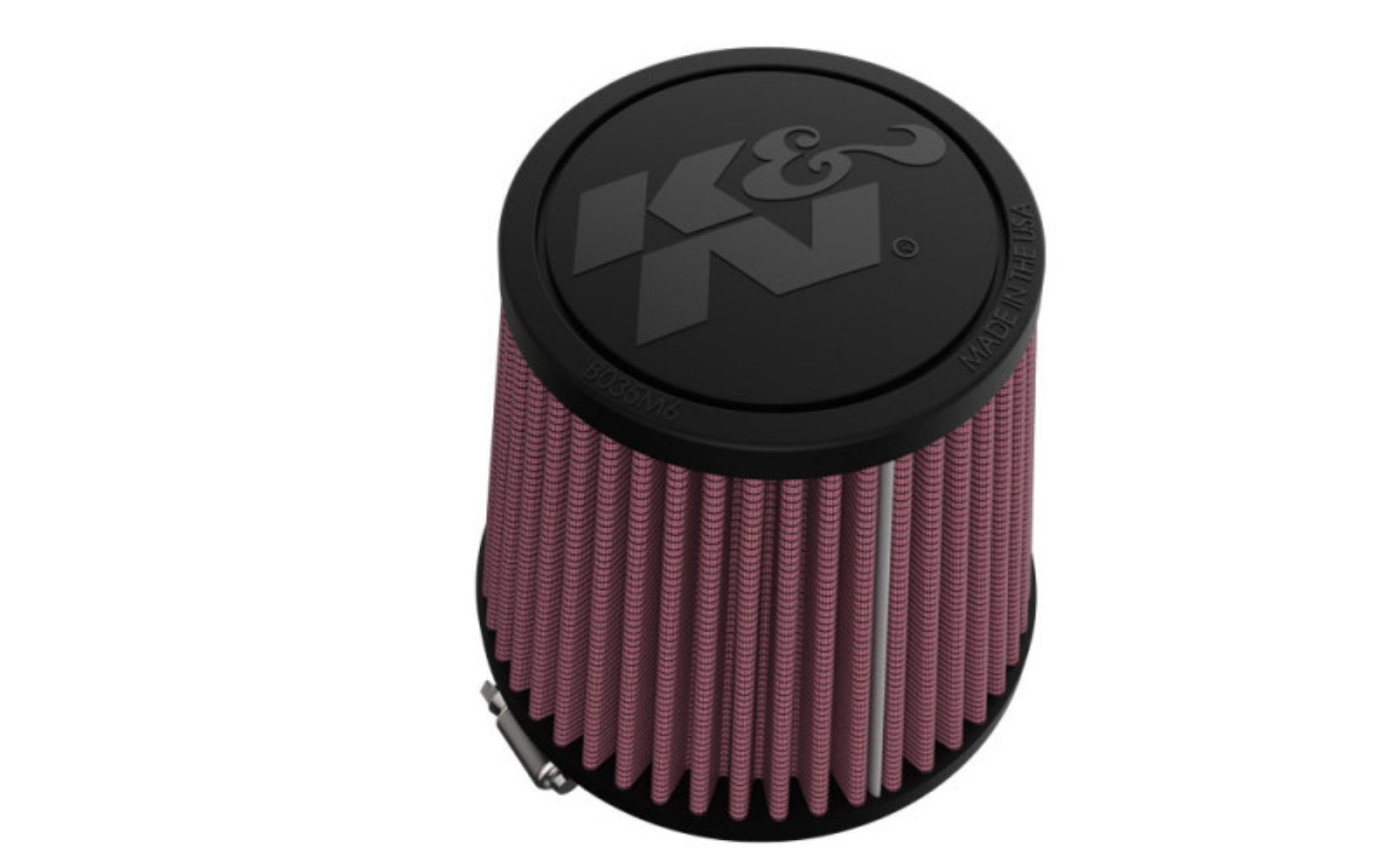 Picture of K&N Universal Clamp-On Air Filter 3in FLG -4 1-2in B - 3 1-2in T - 4 3-8in H