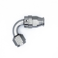 Picture of DeatschWerks 8 AN Female Flare Swivel 120-Degree Hose End PTFE - Anodized Matte Black