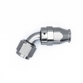 Picture of DeatschWerks 8 AN Female Flare Swivel 60-Degree Hose End PTFE - Anodized Matte Black