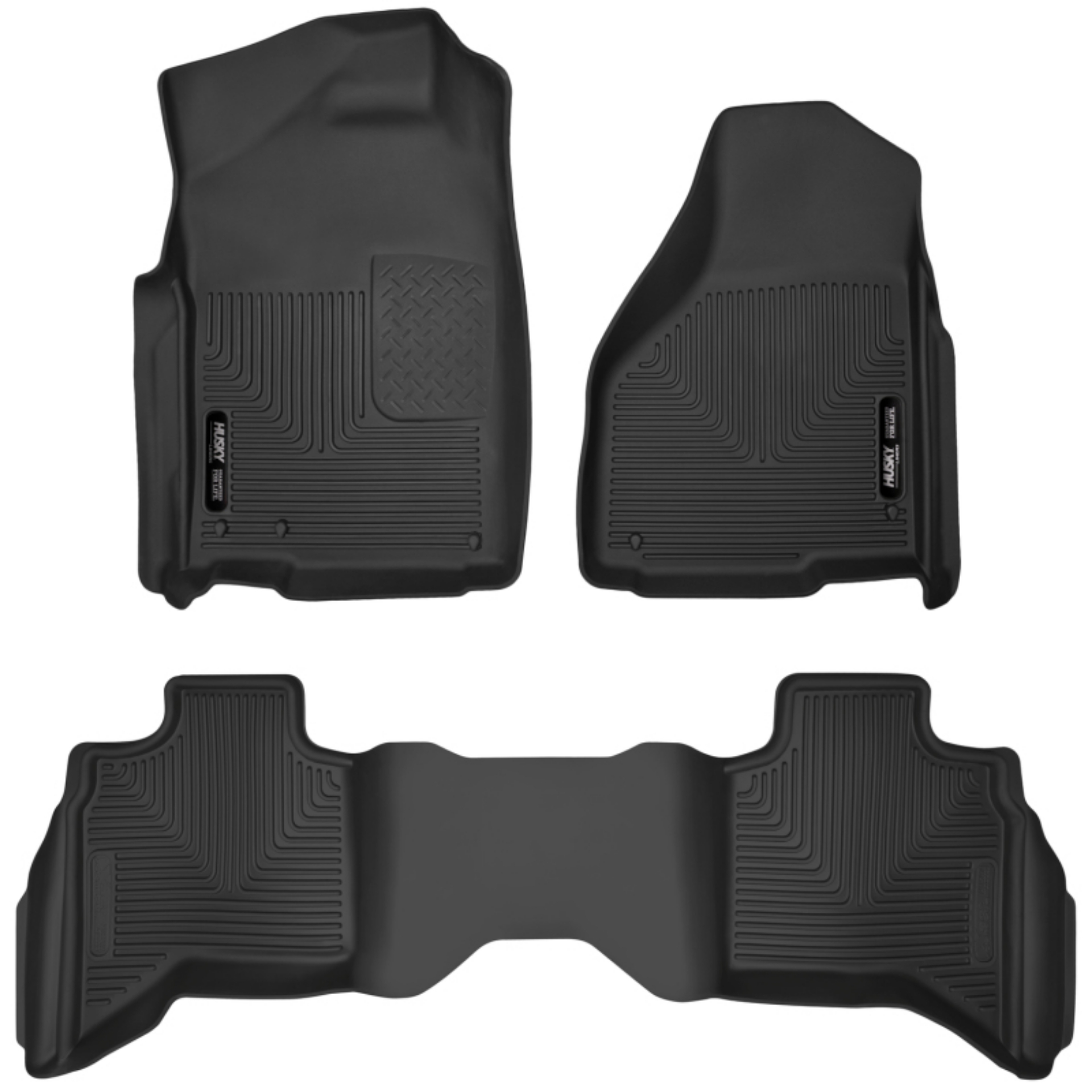 Picture of Husky Liners 10-18 Dodge Ram 1500 Quad Cab X-Act Contour Front & Second Seat Floor Liners - Black