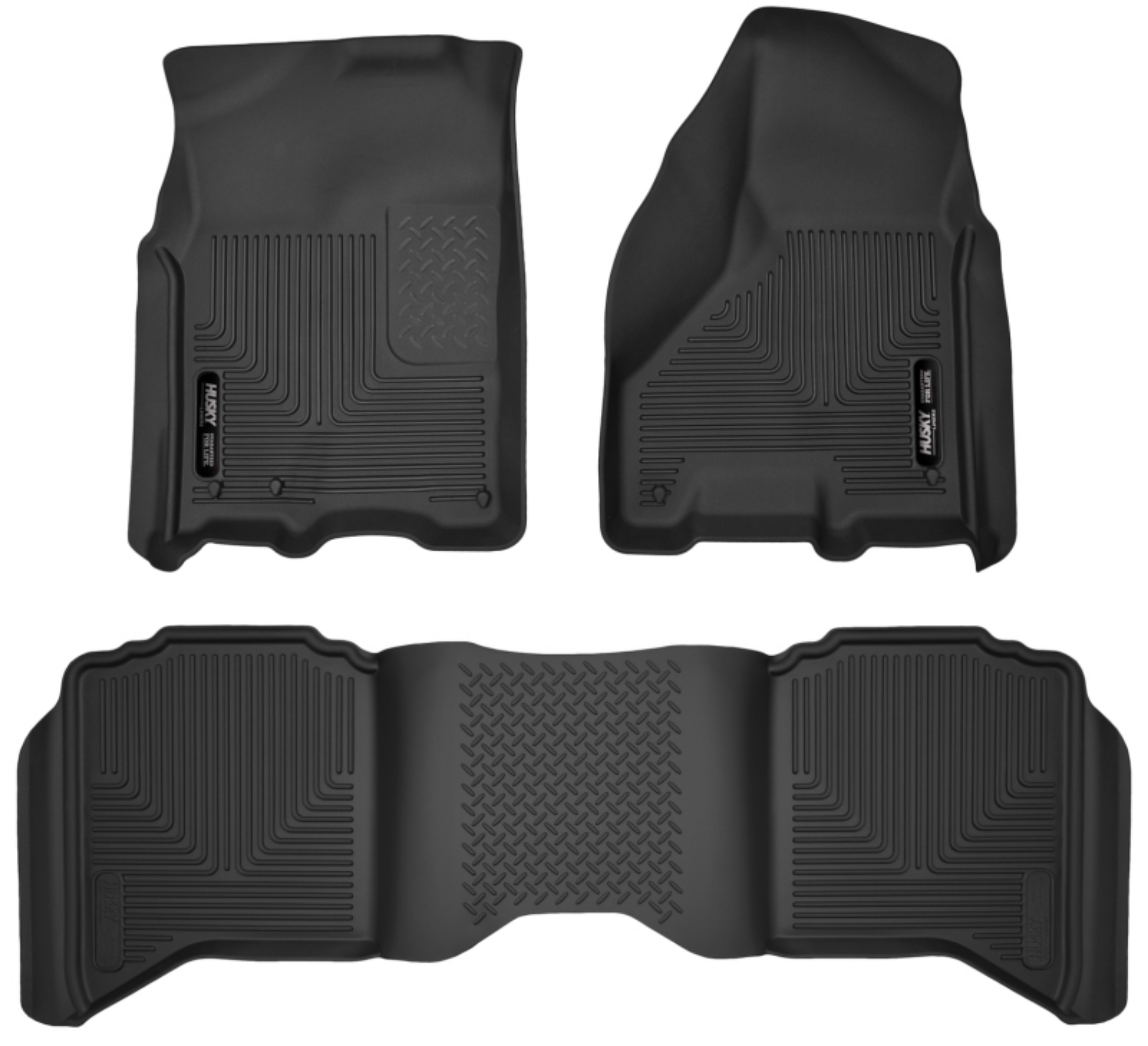 Picture of Husky Liners 09-18 Dodge Ram 1500 Crew Cab X-Act Contour Front & Second Seat Floor Liners - Black