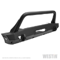 Picture of Westin 18-22 Jeep Wrangler JL - 20-22 Gladiator WJ2 Stubby Front Bumper w-Bull Bar - Tex- Blk