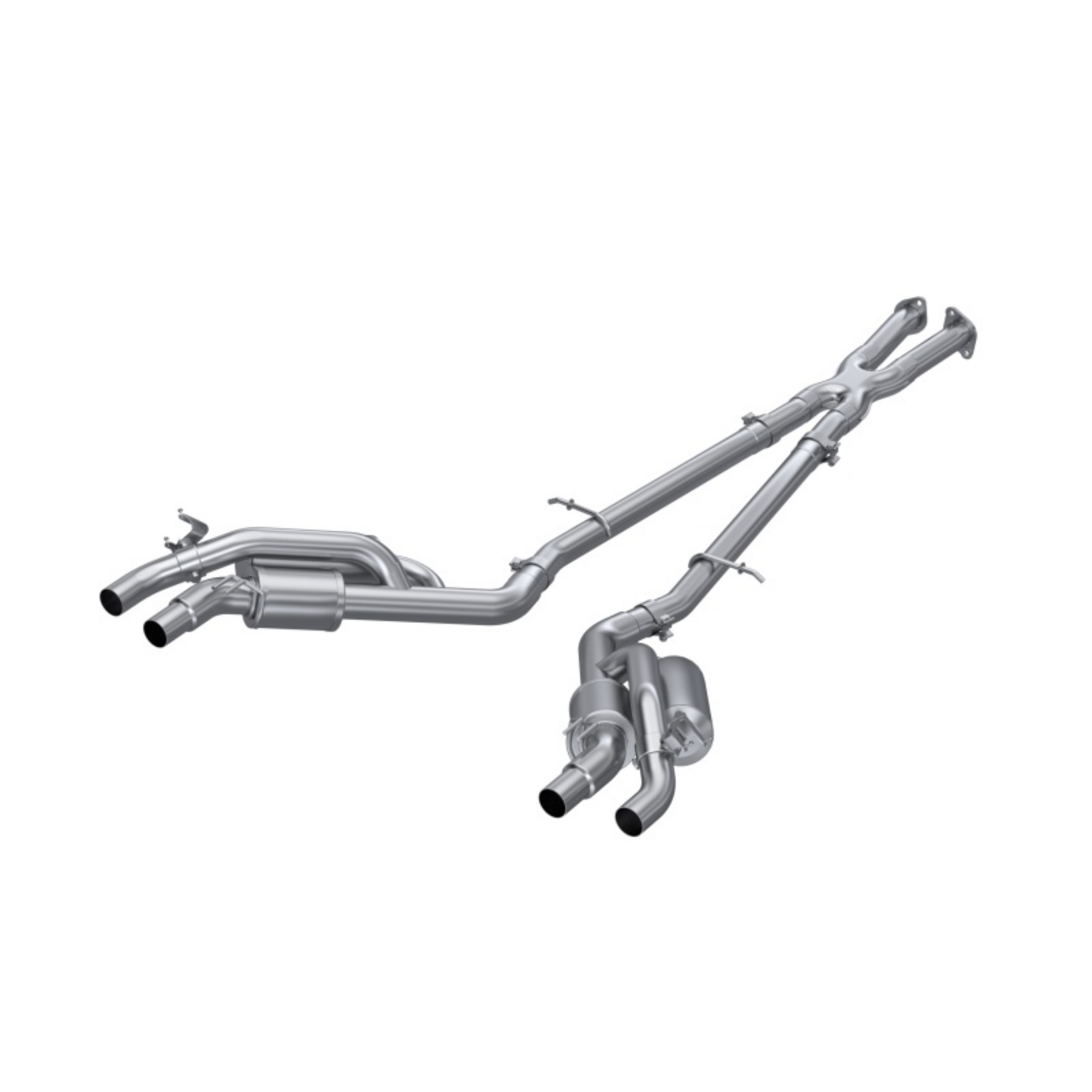 Picture of MBRP 2022 Kia Stinger 3-3L T304 SS Cat-Back Exhaust- Dual Split Rear Quad Outlet Uses Factory Bezels