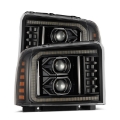 Picture of AlphaRex 05-07 Ford Super Duty-Excursion LUXX-Series LED Projector Headlights - Alpha-Black