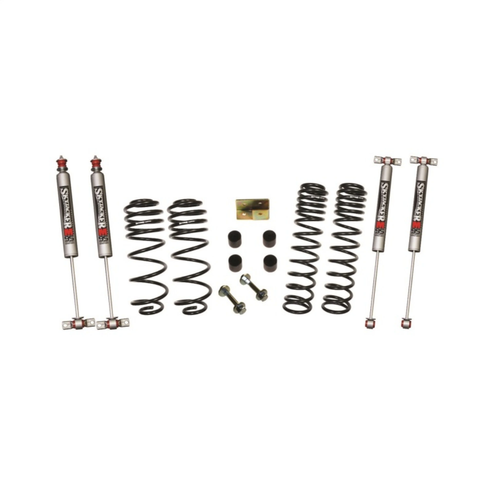 Picture of Skyjacker Wrangler TJ-LJ 2-5in Dual Rate Long Travel Front & Rear Kit w- M95 Monotube Shocks