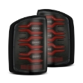 Picture of AlphaRex 14-18 GMC Sierra 1500-2500HD-3500HD LUXX-Series LED Tail Lights Blk-Red w-Actv Lgt Seq- Sig