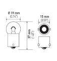 Picture of Hella Bulb 5008 12V 10W Ba15S B6 2
