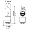 Picture of Hella Bulb 3603 12V 25-25W Px15D T6