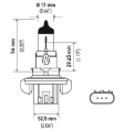 Picture of Hella Bulb H13 12V 60-55W P264T T4 +50