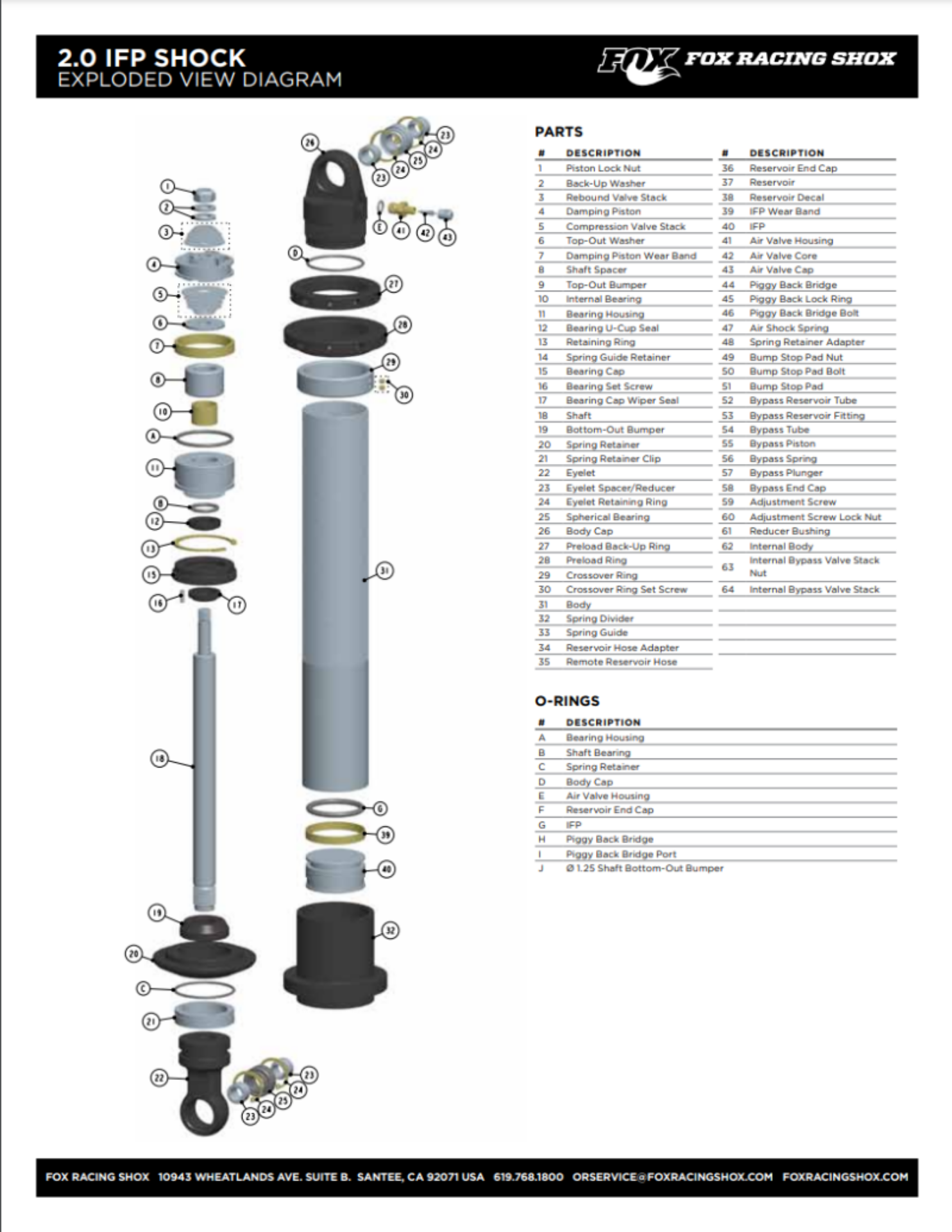Picture of Fox Valve 0-700 OD x 0-504 ID x 0-020 TH