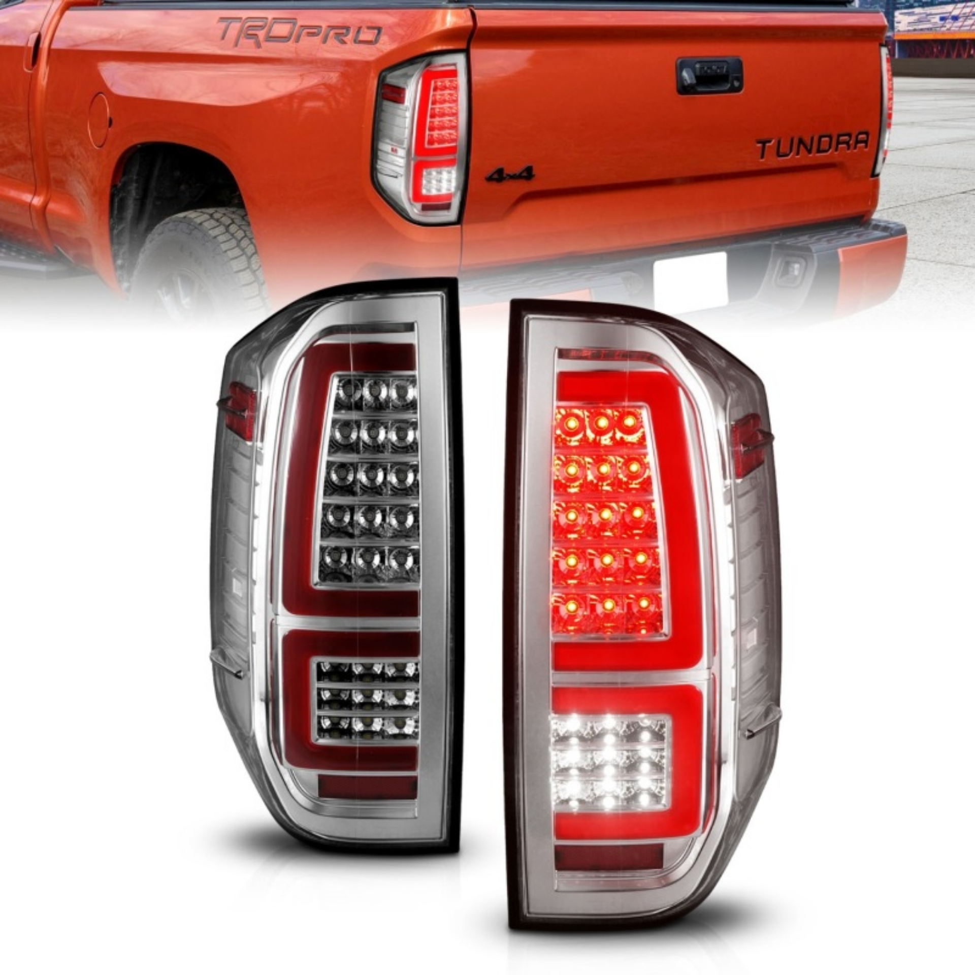 Picture of ANZO 2014-2021 Toyota Tundra LED Taillights Chrome Housing-Clear Lens