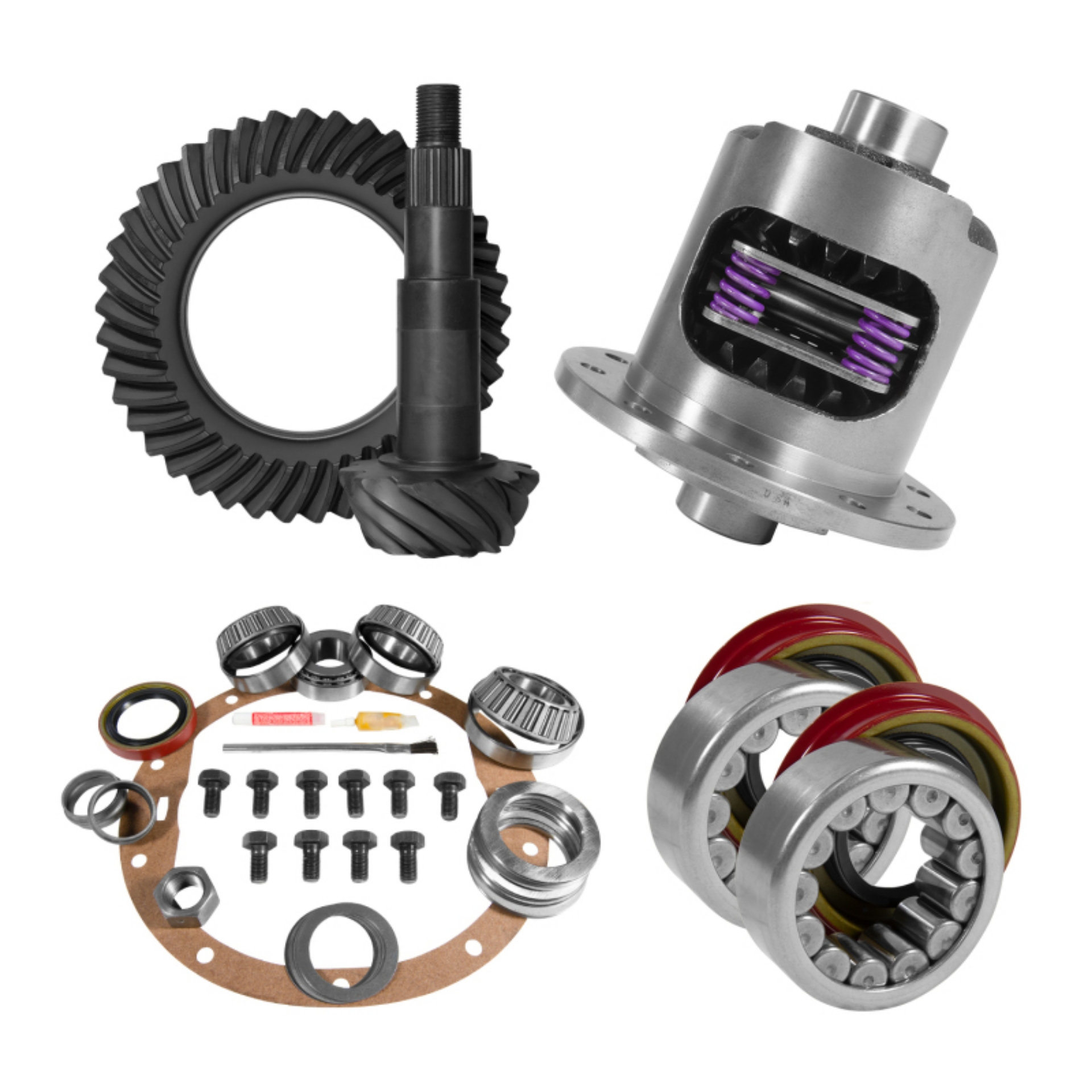 Picture of Yukon 8-5in GM 3-42 Rear Ring & Pinion Install Kit 30 Spline Positraction Axle Bearings and Seals
