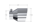 Picture of MBRP Universal T304 Stainless Steel Tip, 3in ID - 5in OD Out - 6-5in Length - Angle Cut  Single Wall
