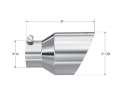 Picture of MBRP Universal T304 Stainless Steel Tip  3on ID - 5in OD Out - 8in Length Angle Cut Dual Wall